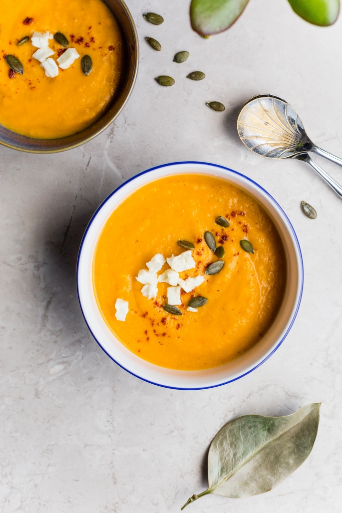 Easiest Roasted Squash and Apple Soup: The oven does all the work! | Stacie Billis