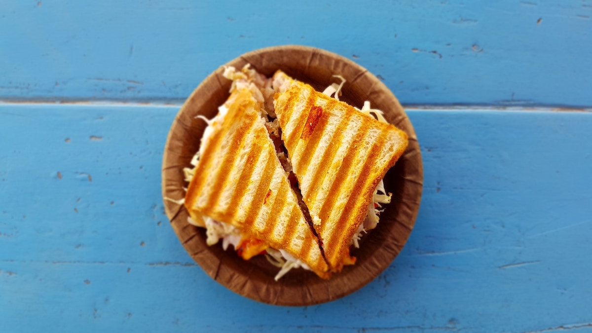 Easy dinner recipes made with a rotisserie chicken: Chicken Parmesan Panini | Stacie Billis