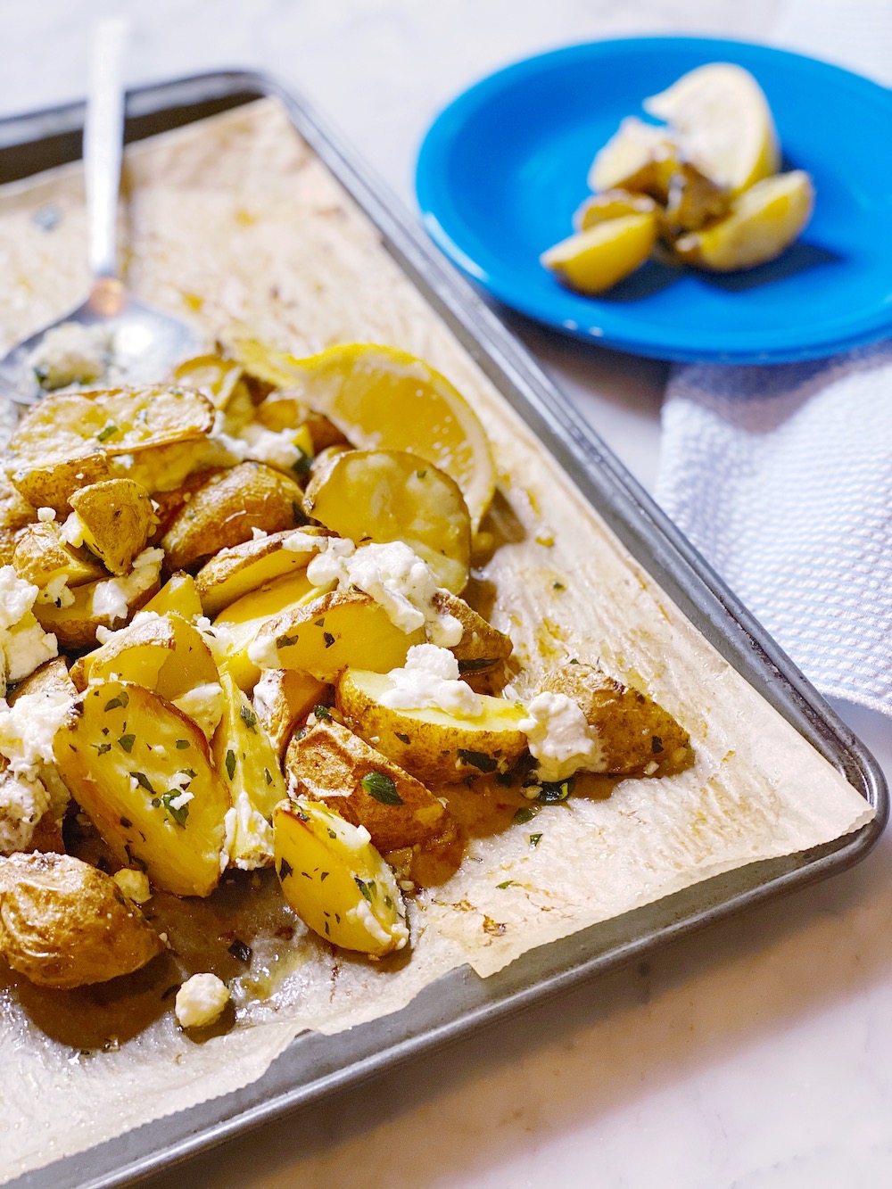 Loaded Greek-Style Potatoes | Stacie Billis