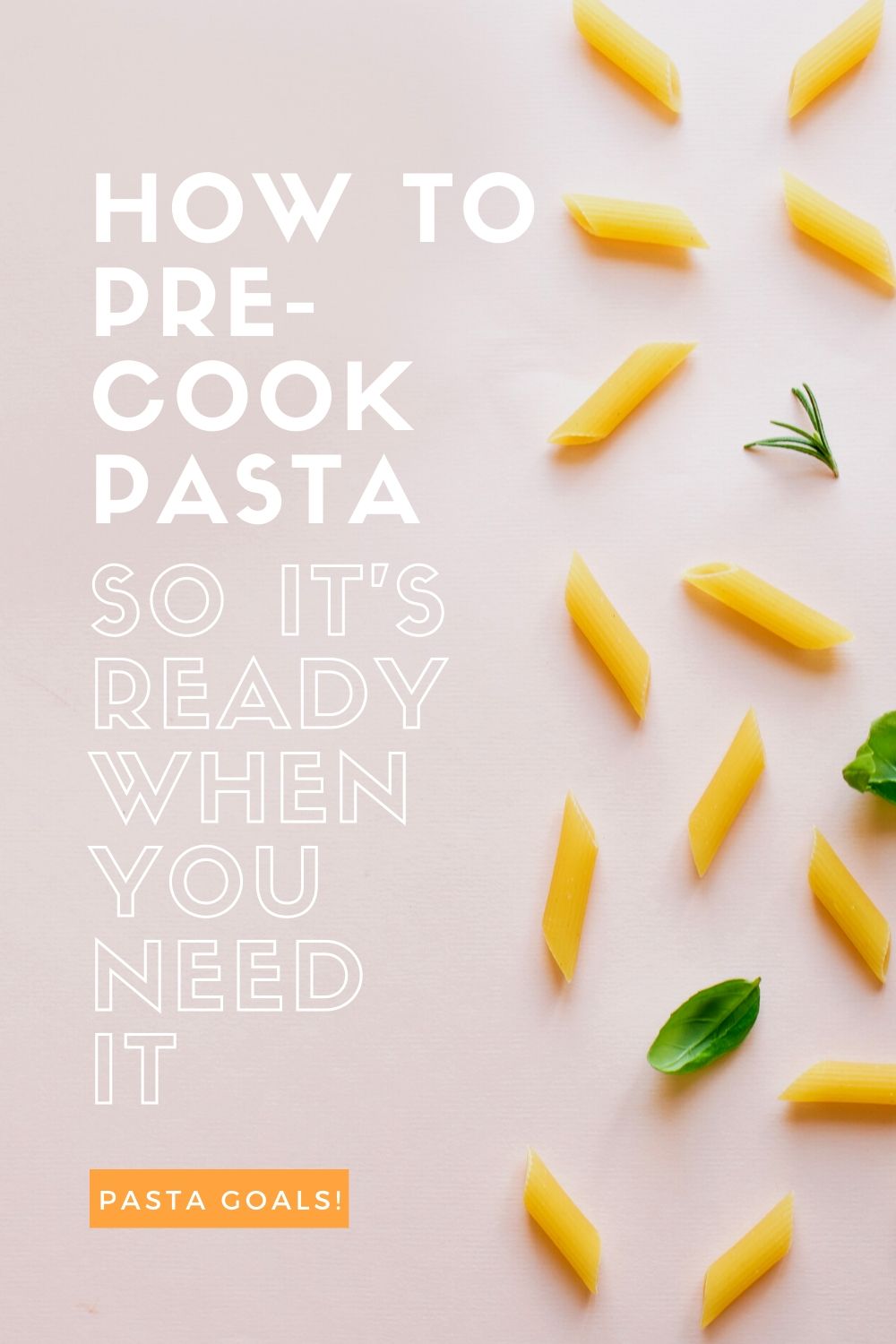 How to cook pasta ahead of time so that's it's ready for dinner whenever you need it!