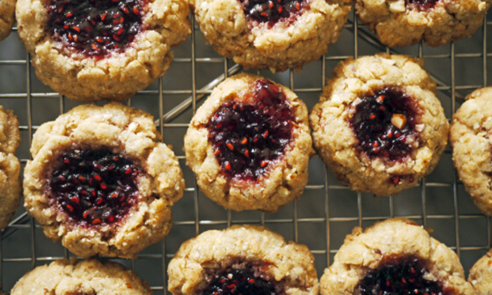 Coconut Almond Raspberry Thumbprint cookies: The most delicious vegan cookie recipe that even non-vegans will love | Stacie Billis