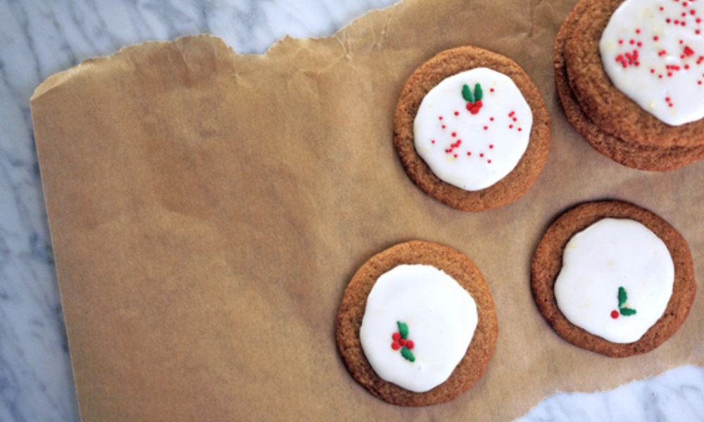 The crispy-on-the-outside, chewy-on-the-inside gingerbread cookie recipe with a perfect lemon glaze | Stacie Billis