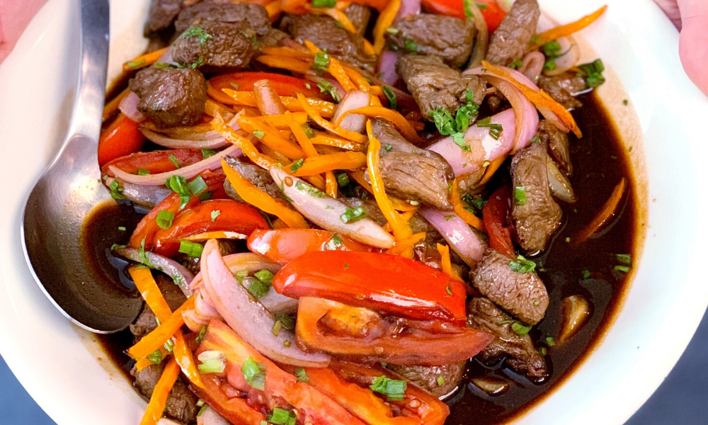 A new family dinner classic: Lomo Saltado, Peruvian beef stir fry recipe | Stacie Billis